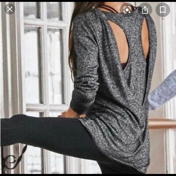 Athleta Tops - Athleta Gray Cut Out Back Top Medium